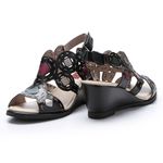 Sandália Susan Anabela em Couro Preto J.Gean 