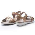  Sandália New Soft Gel em Couro cor Deserto J.Gean