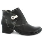 Bota Feminina Em Couro Preta salto grosso J.gean cod. FR0002