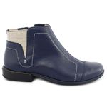Bota Cano baixo Em Couro Legítimo cor Navy Dual Comfort J.gean cod. FK0002