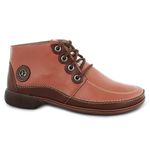 Bota Feminina Rasteira Em Couro Comfort Cor Telha J.gean 