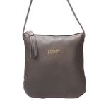 Bolsa transversal ou Tiracolo Feminina de Couro Cor Cinza J.Gean 