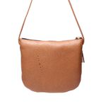 Bolsa transversal ou Tiracolo Feminina de Couro Cor Camel J.Gean.