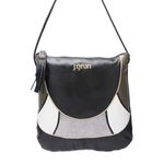 Bolsa transversal ou Tiracolo Feminina de Couro Cor Preto J.Gean.