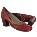 Sapato feminino salto alto grosso de Couro Rouge J.Gean cod. EC0005