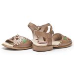 Sandália Salto Baixo J.gean Dual Comfort Couro Cor Suede