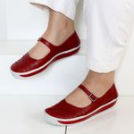 Sapatilha feminina em Couro cor Cherry J.gean Wave cod. FI0001