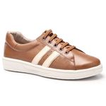 Tênis MADRID Feminino em Couro Legítimo Cor Camel J.Gean 