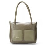 Bolsa de Couro Legítimo cor Olive Tamanho Médio J.Gean cod. MB0005 