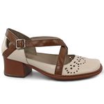 Sapato Boneca J.gean Salto Grosso Em Couro Cor ICE sistema Dual Comfort Cod. FE0014