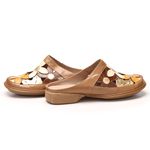Sapatilha Mule Feminina Em Couro Castanho J.gean 