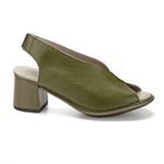 Sandália Salto Grosso J.Gean Dual Comfort em Couro Cor Grass DM0019 