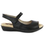 Sandália Linha Soft Gel em couro cor Preto J.Gean