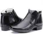 Calçado Bota Masculina Confort Em Couro Preto Kéffor New Confort