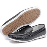 Mocassim Masculino Em Couro Pelica Preto Leve Espumado Kéffor Caribe