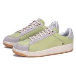 Tênis Casual Feminino de Couro Verde Oliva Cristal