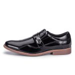 Sapato Social Moderno Masculino de Couro Verniz Preto Paris