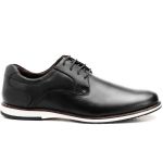 Sapato Oxford Casual Em Couro Preto Brogue Confortável Play