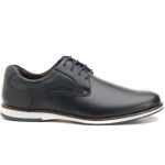 Sapato Oxford Casual Em Couro Azul Brogue Confortável Play