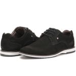 Sapato Oxford Casual Em Couro Preto Fosco Brogue Macio Play