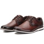 Sapato Oxford Casual Em Couro Marrom Brogue Confortável Play