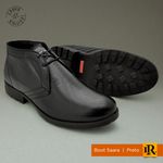 Bota Saara Masculina em Couro - Preto