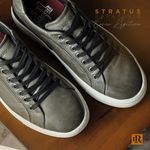 Sapatenis Casual Masculino Stratus em Couro - Silver + Brinde Porta Cartão