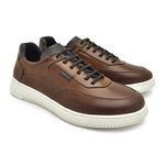 Sapatenis Casual Apolo em Couro Masculino - Brown