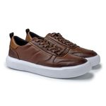 Sapatenis Casual Masculino em Couro Cell - Brown