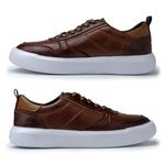 Sapatenis Casual Masculino em Couro Cell - Brown