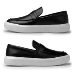 Slip On Cell Masculino em Couro - Preto