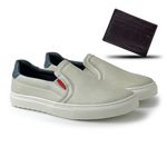 Slip On Iate Masculino Connect em Couro - Neve + Brinde Porta Cartão