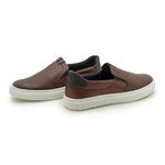 Slip On Iate Masculino Connect em Couro - Brown + Brinde Porta Cartão