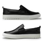 Slip On Yate Masculino Connect em Couro - Preto + Brinde Porta Cartão