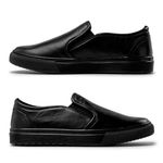 Slip On Yate Masculino Connect em Couro - Preto + Brinde Porta Cartão