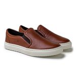 Slip On Yate Masculino Connect em Couro - Brown + Brinde Porta Cartão