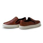 Slip On Yate Masculino Connect em Couro - Brown + Brinde Porta Cartão