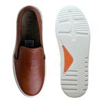 Slip On Yate Masculino Connect em Couro - Brown + Brinde Porta Cartão