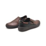 Slip On Yate Infantil Stratus em Couro - Mogno/Preto