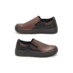 Slip On Yate Infantil Stratus em Couro - Mogno/Preto