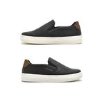 Slip On Yate Infantil Stratus em Couro - Preto/Whisky