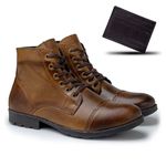 Bota Saara Retro Masculina em Couro - Marrom