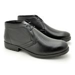 Bota Saara Masculina em Couro - Preto