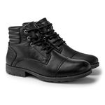 Bota Saara Masculina em Couro - Preto