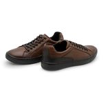 Sapatenis Casual Masculino Stratus em Couro Marrom + Brinde Porta Cartão