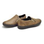 Slip On Yate Masculino Stratus Areia em Couro + Brinde Porta Cartão