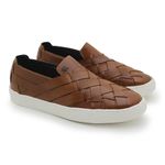 Slip em Couro Stratus Masculino Tan + Brinde Porta Cartão