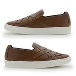 Slip em Couro Stratus Masculino Tan + Brinde Porta Cartão