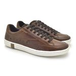 Sapatenis Casual em Couro Masculino North - Brown/Café