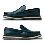 Mocassim Loafer Oasis em Couro - Marinho E L